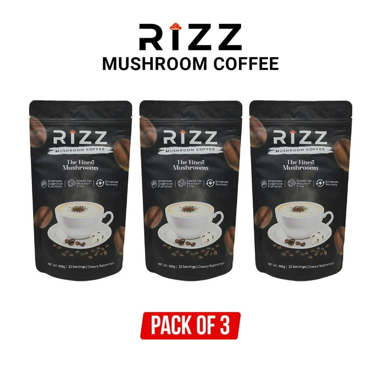 流行に  Servings 99 - 3 OF PACK Coffee Mushroom RIZZ - 6 - 594g コーヒー