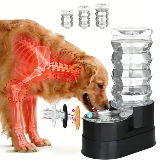 RIZZARI 8L Raised Automatic Pet Waterer - Gravity fed Stainless Steel Water Dispenser, 100% BPA Free, Large Capacity Feeder for Cats and Medium to Large Dogs