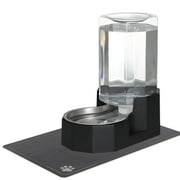 RIZZARI Black 6L Stainless Steel Pet Water Fountain: Automatic Gravity Stainless Steel Water Dispenser - 100% BPA-Free Waterer for Dogs and Cats