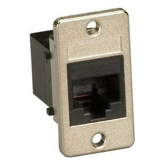 RJ-11 4-Wire Panel-Mount Modular Coupler, Black