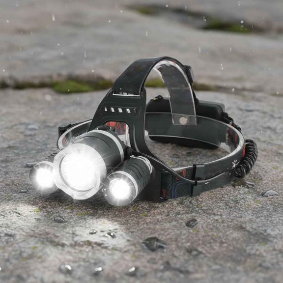 RJ-3000 Headlamp Rechargeable, LED Head Lamp Super Bright - Outdoor Headlight 4 Modes, Waterproof Head Light for Camping Hiking Hunting Gear