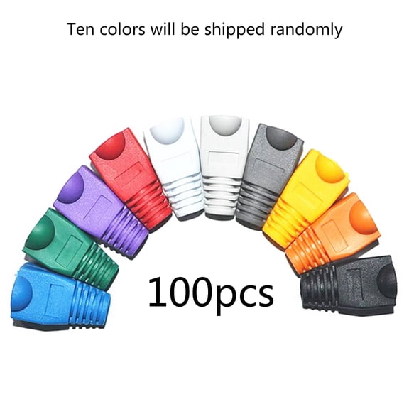 RJ-45 CAT6 CAT5e Adapter Ethernet Cable Connector Plugs RJ45 Caps for 5 CAT6 Protective Sleeve Multicolo
