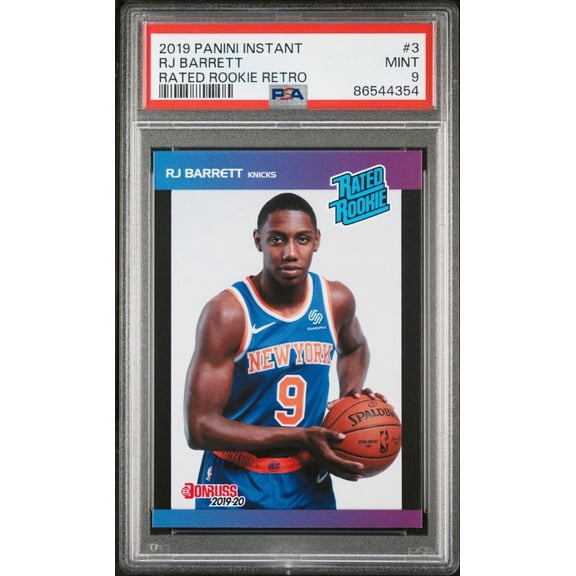 RJ Barrett 2019-20 Panini NBA Rated Rookie Retro Card 1/3431 PSA 9 MINT