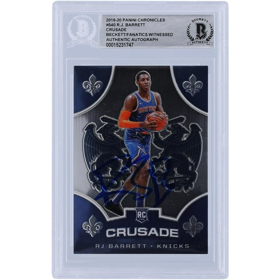 RJ Barrett New York Knicks Autographed 2019-20 Panini Chronicles Crusade #540 Beckett Fanatics Witnessed Authenticated Rookie Card - Fanatics Authentic Certified