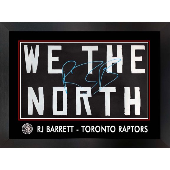 RJ Barrett Signed Framed 22x34 Poster Large Auto " We The North" Toronto Raptors Authentic Hand-Signed Autograph Finished Size 8x8 Inches Black Frame by Frameworth Sports Marketing