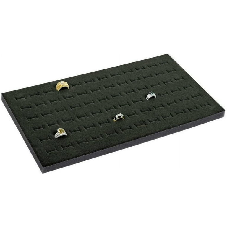 RJ Displays 72 Slot Black Jewelry Travel Ring Insert Display Pad with Stackable Tray Walmart
