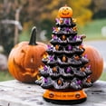 thumbnail image 1 of RJ Legend Ceramic Tree, 15" Halloween Handcraft Cordless with Pumpkin Head, LED Light Bulbs, - Black, 1 of 5