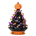 "RJ Legend 9"" Handcrafted Ceramic Halloween Tree, Cordless LED Light