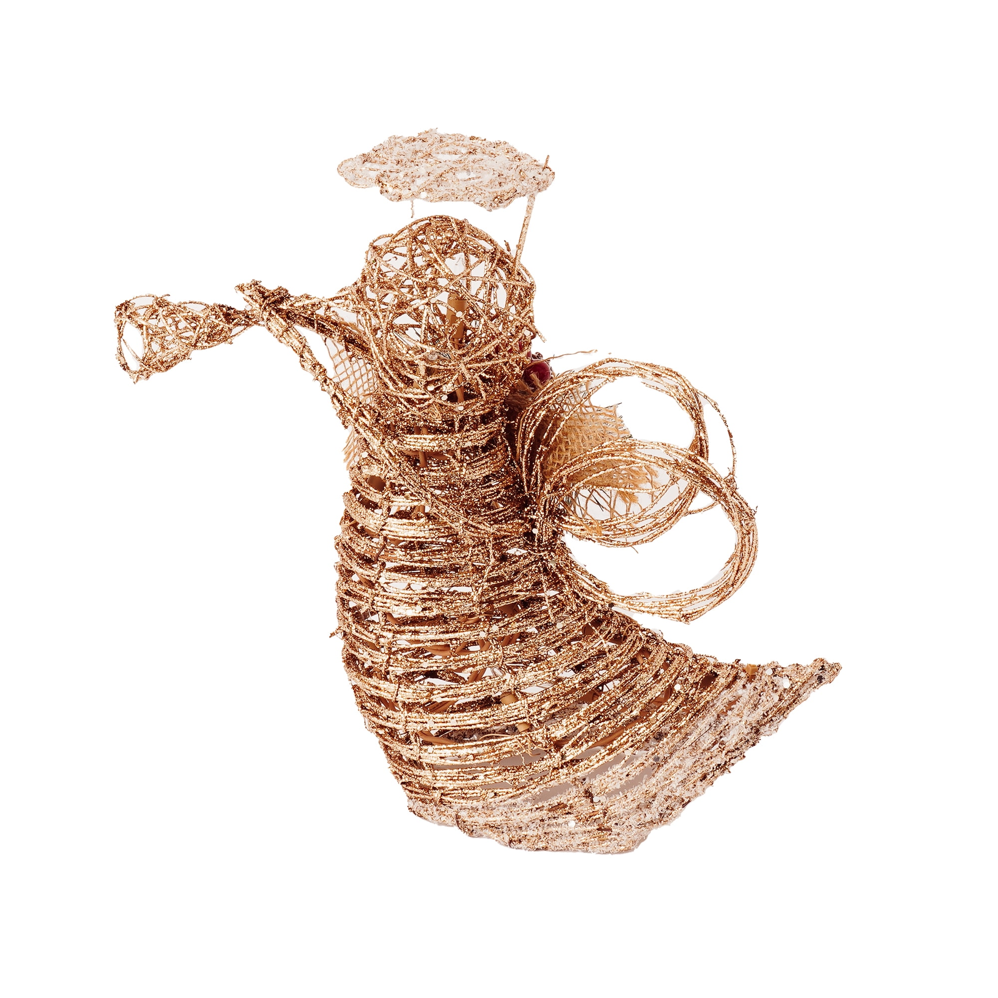Wicker Angel RJ Legend Christmas Decoration, Rattan Lighting - Gold Angel - Walmart.com