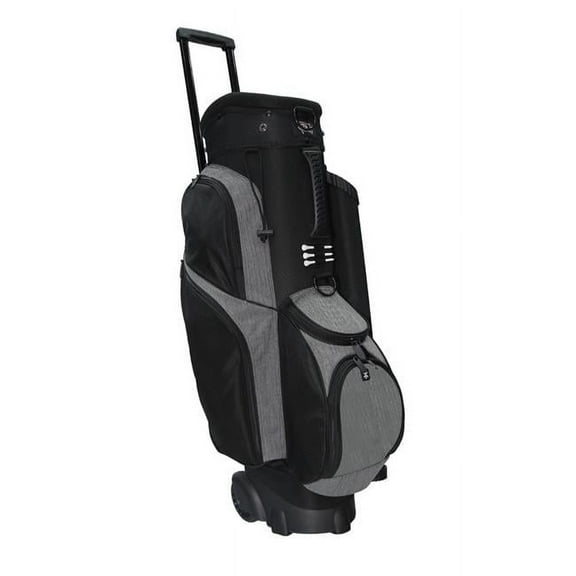 RJ Sports SP1115 Spinner X Transport Cart Golf Bags - Black & Heather Grey - 15 x 12 x 36 in.