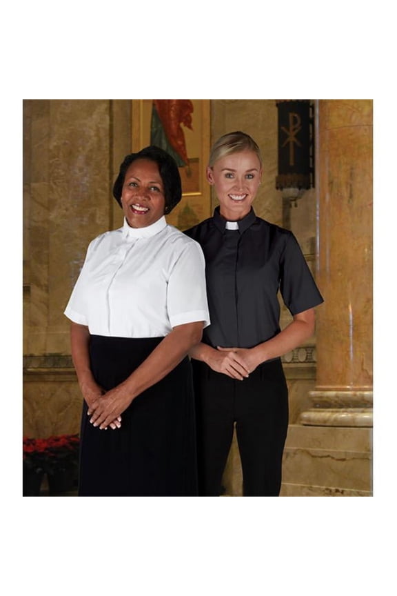 RJ Toomey 128 Women's Tab Collar Short Sleeve Clergy Shirt-3X