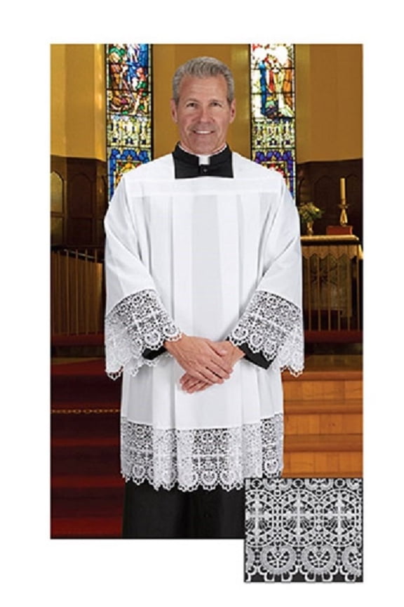 RJ Toomey B1665 Budded Cross Lace Surplice-Large