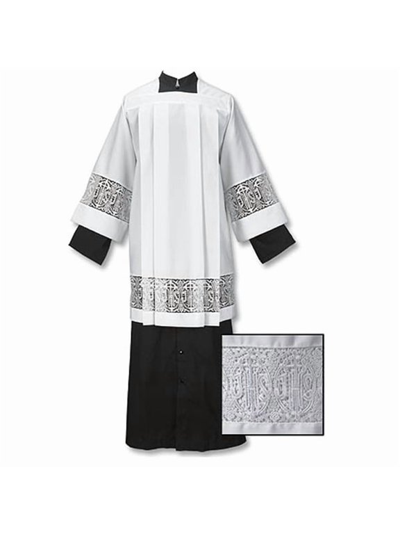 RJ Toomey TS419 Latin Cross and IHS Lace Surplice-Medium