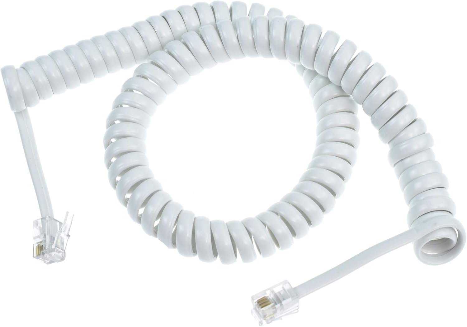 20 Pack 10ft Telephone Handset Receiver Coil Cords – 4P4C Connector – Black