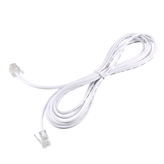 Uxcell RJ11 6P2C Telephone Phone Line Extension Cord Cable White 2m Long