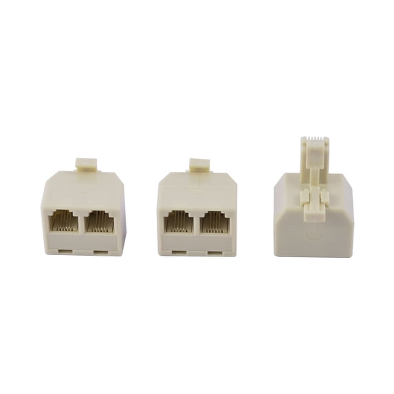 RJ11 6P4C 1 Male to 2 Female Port Network Cable Plug Ethernet Splitter ...