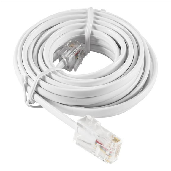 RJ11 6P4C to RJ45 8P4C Modular Phone Internet Extension Cable 3 Meter,1 x Telephone Cable,White