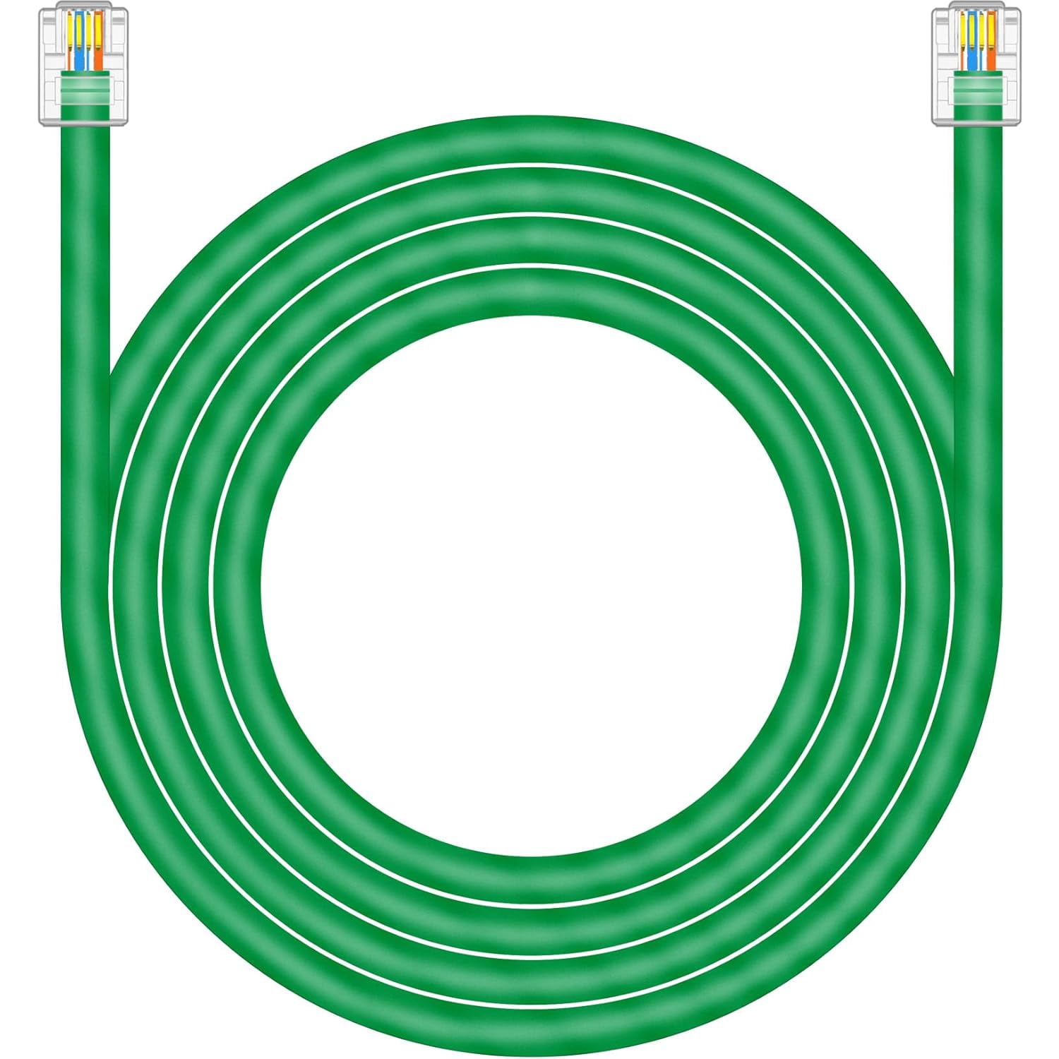 Cavo Piatto Dati CAT5 Verde 4,5 Mt RJ11-RJ11 6P4C Per DSL/Telefono ALL SYSTEMS BROADBAND - Foto 2