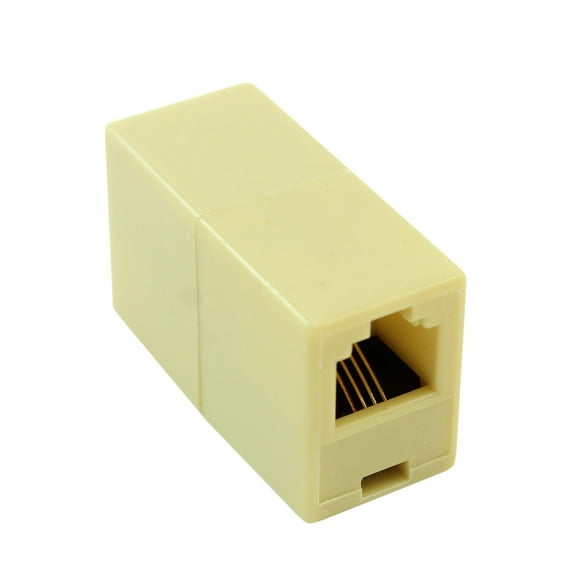 RJ11 Modular Telephone Coupler, Straight, Ivory