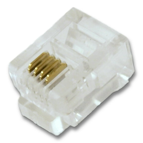 RJ11 Modular Telephone Plug, (6P4C), 4 Conductor/2 Lines, 20 Pack