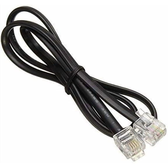 RJ11 to RJ11 Cable 5ft, 1.5 Meters Phone Cord Telephone Line Extension Cord Cable Wire Male to Male 6P4C Modular Plug for Landline Telephone Fax Machine (Black)