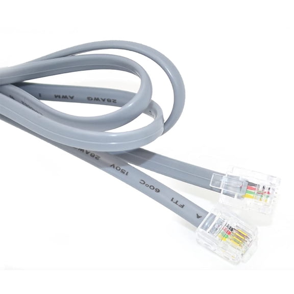 RJ11 to RJ11 Cable 5ft, 1.5 Meters Phone Cord Telephone Line Extension Cord Cable Wire Male to Male RJ11 6P4C Modular Plug for Landline Telephone Fax Machine (Grey)