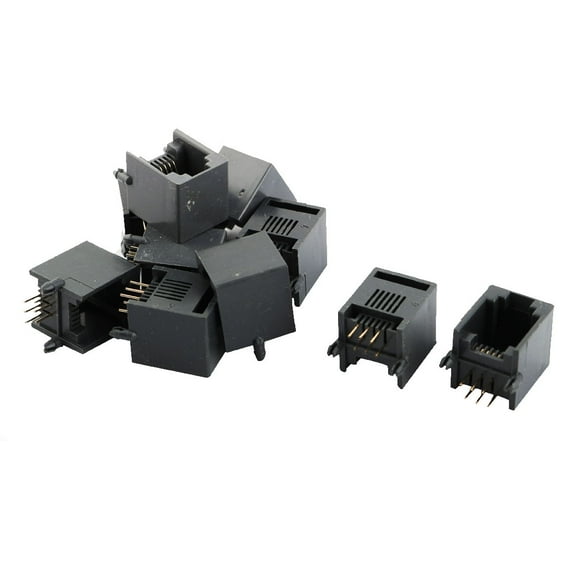 RJ12 6P6C Female PCB Mounting Modular Jack Telephone Network Connector 10pcs