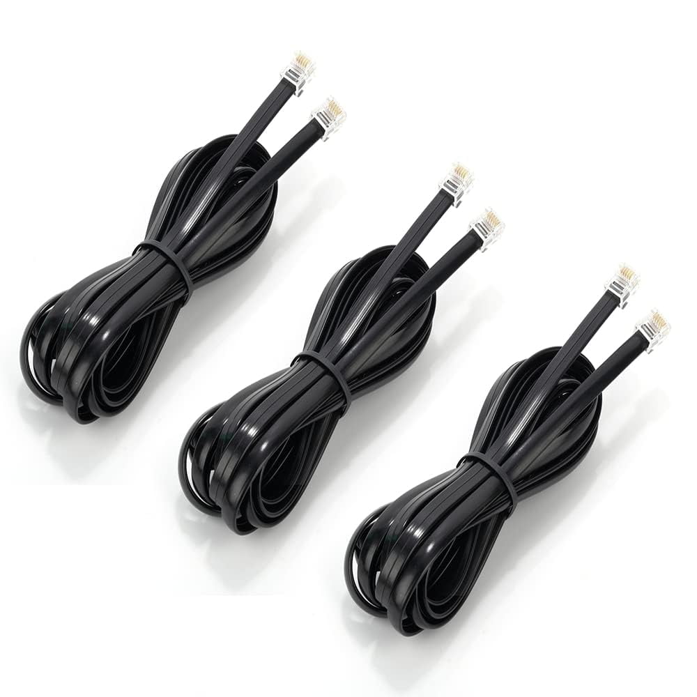 RJ12 Cable Phone Cord RJ12 6P6C Male to Male Straight Wired for Both ...