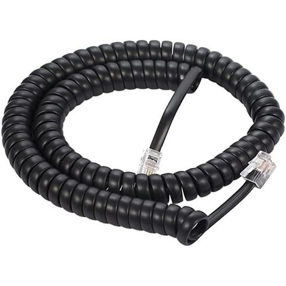RJ22 Coi Telephone Cord, Black (12FT)