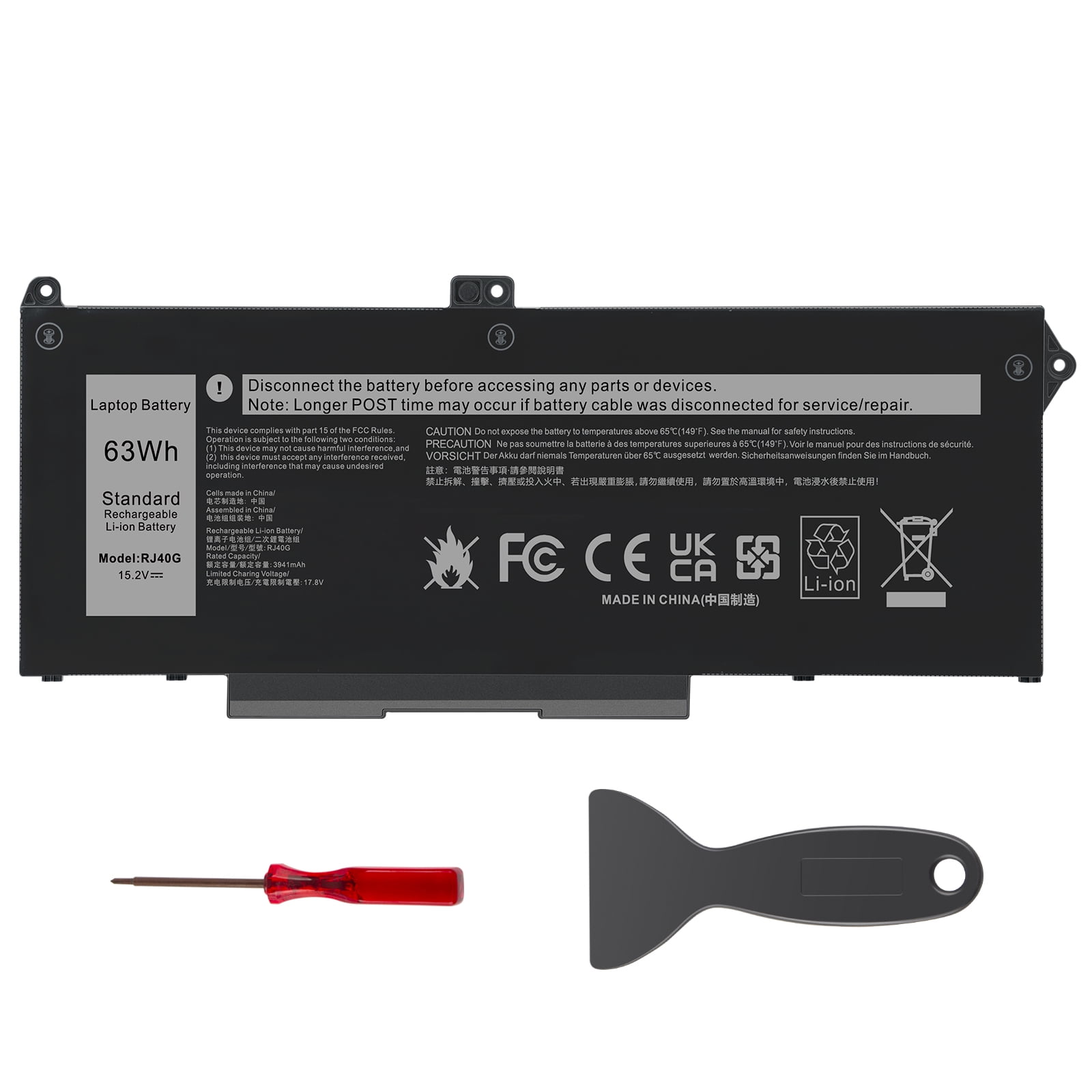 Vmaxxfanee RJ40G 63Wh Battery Replacement For Dell Latitude 14 5420 Latitude 15 5520