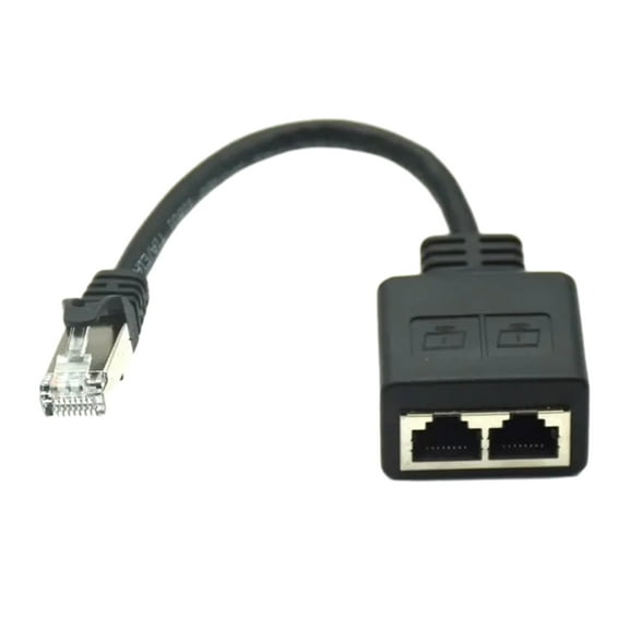 RJ45 1xMale to 2xFemale Splitter Adapter Cable Cord for Ethernet