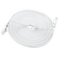 thumbnail image 1 of RJ45 CAT6 Ethernet Network Flat LAN Cable, Backward Compatible, Flat Design for Router Cables 10m White, Waterproof & Anti-Pull Under Carpet & Behind Furniture, 1 of 7