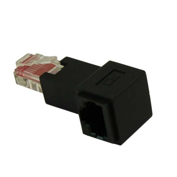 RJ45 CAT6 Ethernet RIGHT FACING Angle Adapter Male/Female