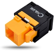 RJ45 Cat 6 Keystone Jack UTP 180  Horizontal Toolless Ethernet Connector Yellow 10-Pack