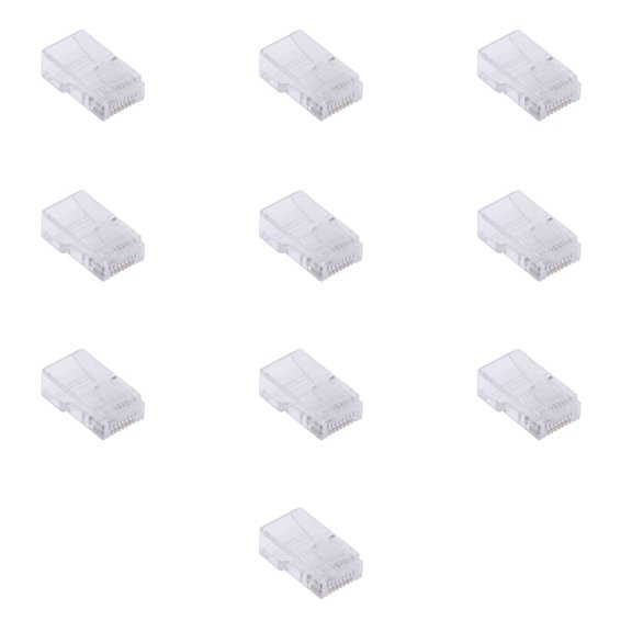 RJ45 Cat5e Connector - 8P8C - Flat Cable for Ethernet Network Setup 10 Pcs Pack