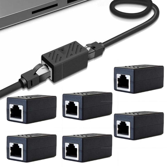 RJ45 Cat6 Coupler Ethernet Extender Connector, 6 Packs Ethernet Cable ...