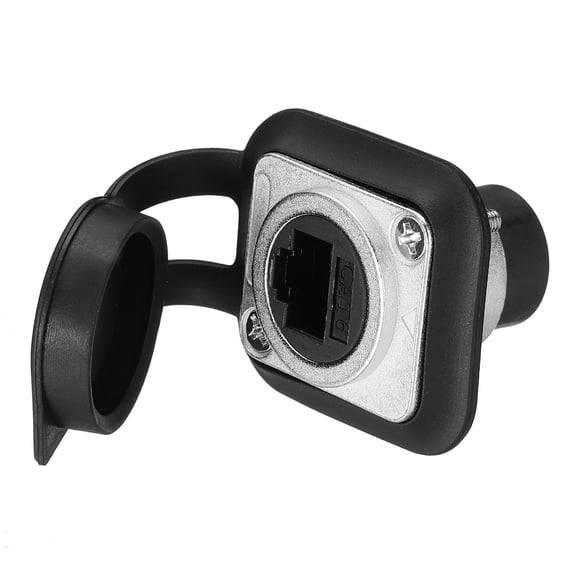 RJ45 Cat6 Panel Mount Coupler, Female to Female Ethernet LAN Cable Connector Pass Through Connector Shielded Panel Mount Bulkhead Extension Adapter with Dust Cover, Silver