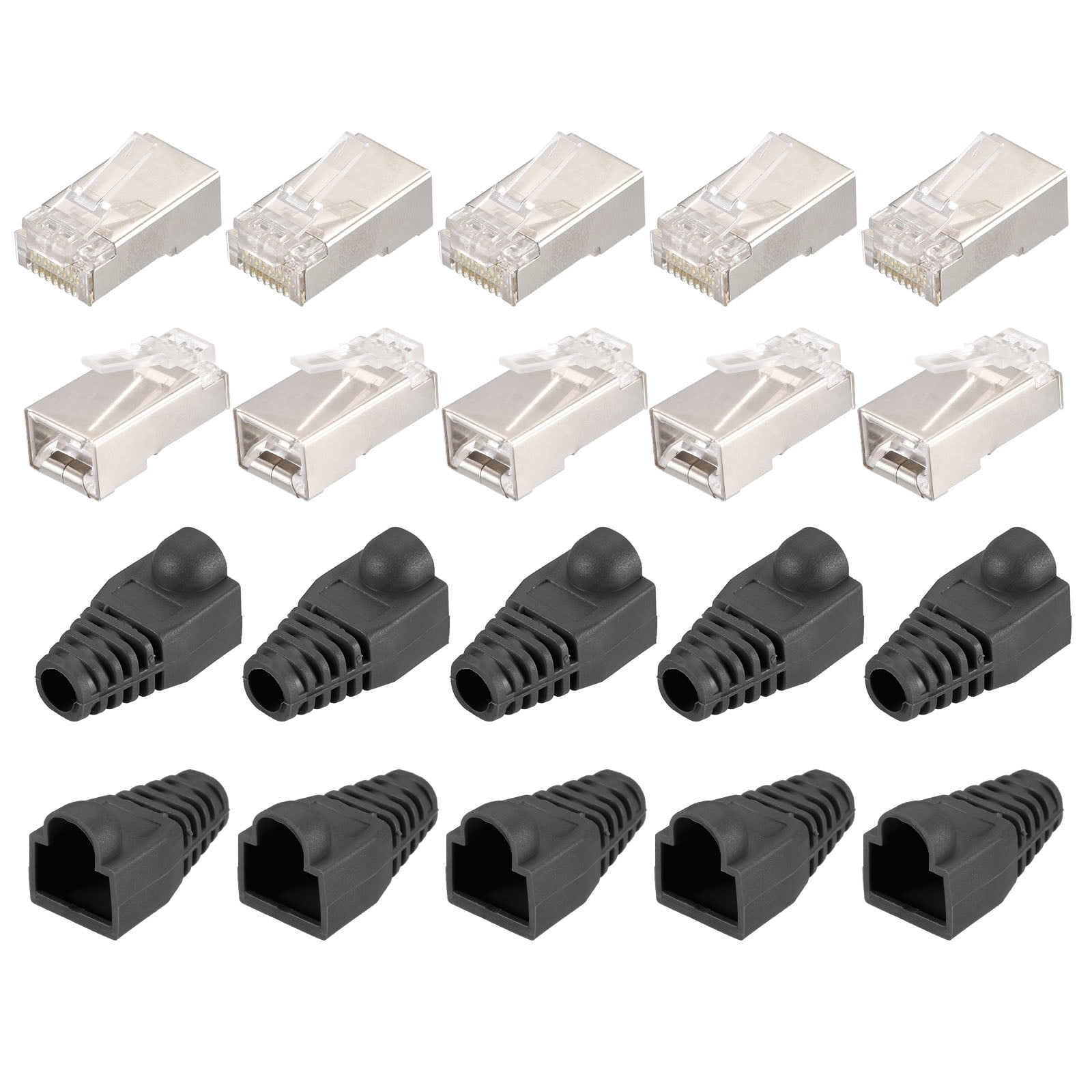 RJ45 Cat6 Shielded Connectors RJ45 Ends Shield Modular 8P8C Connector ...