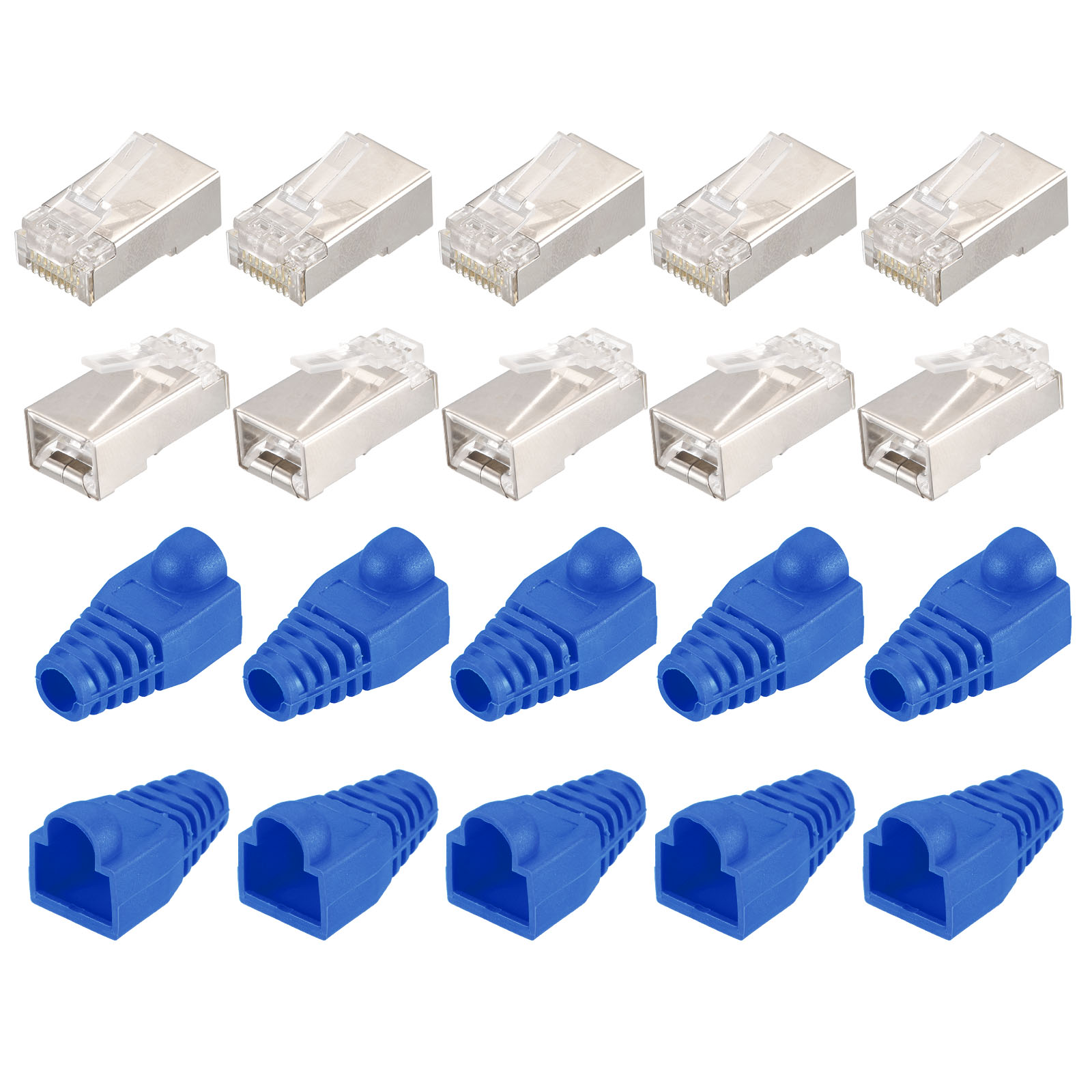 RJ45 Cat6 Shielded Connectors RJ45 Ends Shield Modular 8P8C Connector