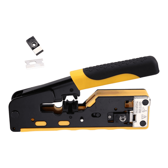 RJ45 Cat7 Crimp Tool Ethernet Crimping Wire Cutter Crimper for Cat6a Cat6 Cat5e Pass Through Connectors