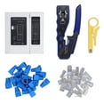 RJ45 Crimp Tool Kit Pass Through All in One Crimper for Cat5e