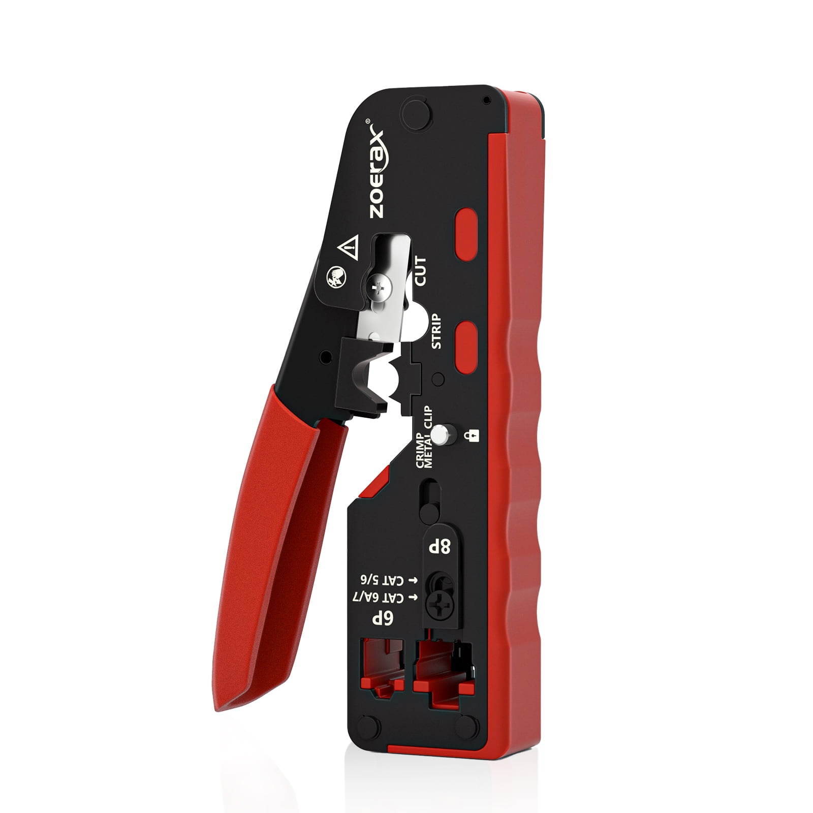 RJ45 Crimp Tool for Cat7/6A/6/5e Ethernet Connectors With Wire Cutting ...