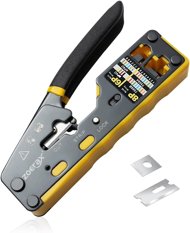 UbiGear Cable Tester + Crimp Crimper +100 RJ45 CAT5 CAT5e Connector