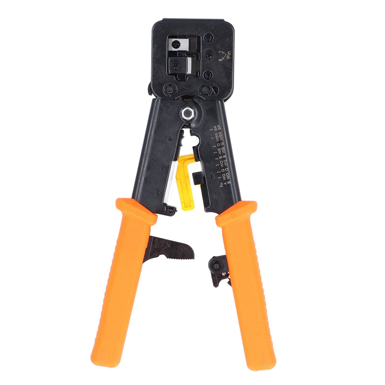 RJ45 Crimping Tool Pass Through CAT6 CAT5E Wire Crimper Steel