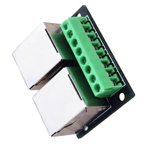 RJ45 Double Female Shielded Terminal Board 3.5mm Pitching 8 Pin Adapter