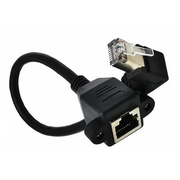 RJ45 Ethernet Extension Cable with Space Saving 90Degree Designing Cord Left/Right/Up/Down Elbowed Line