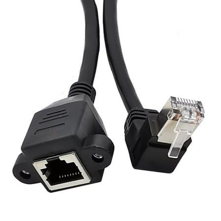 RJ45 Ethernet Extension Cable with Space Saving Left/Right/Up/Down 90Degree Cord