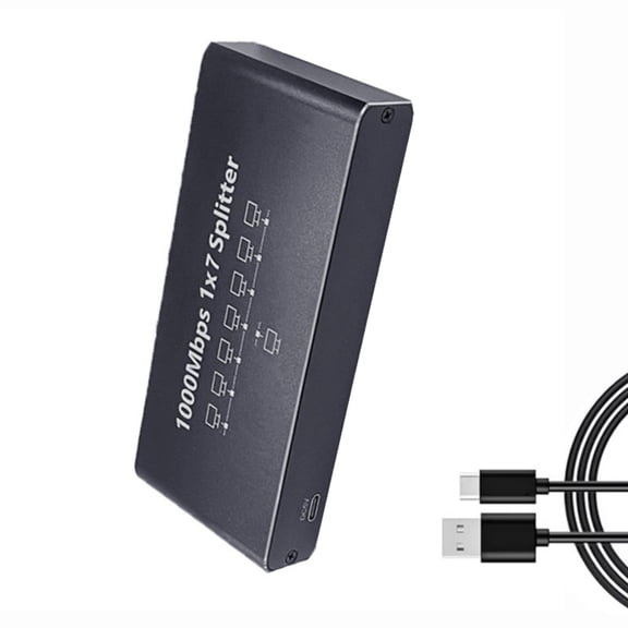 RJ45 Ethernet Splitter 7 Port Gigabit Networking Expansion Adapters For Multiple Device Connection With 1000Mbps Speed