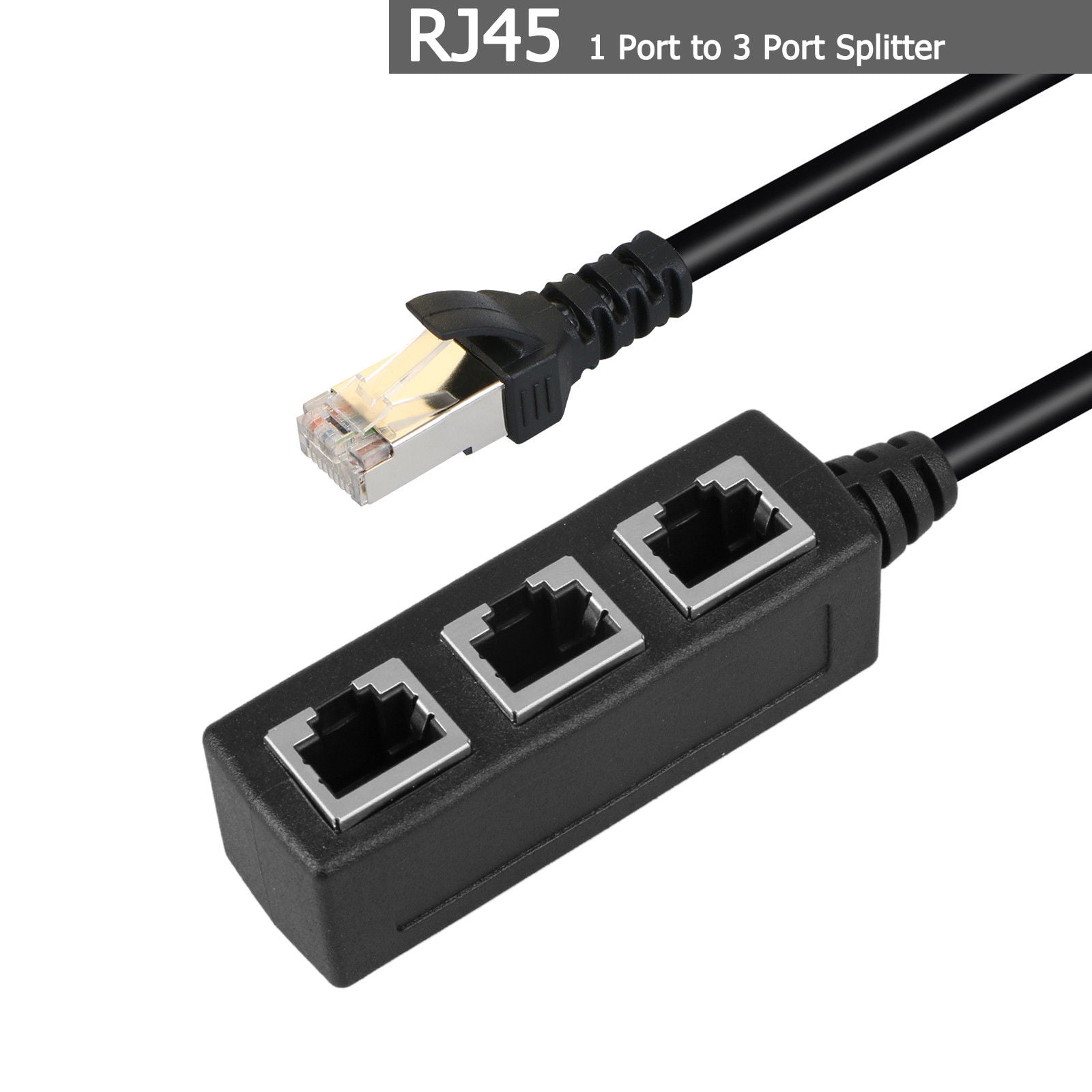 RJ45 Ethernet Splitter Cable, TSV 1 to 2 LAN Male to Female Network Adapter  Fit for Cat5, Cat5e, Cat6, Cat7 Ethernet Socket Connector 