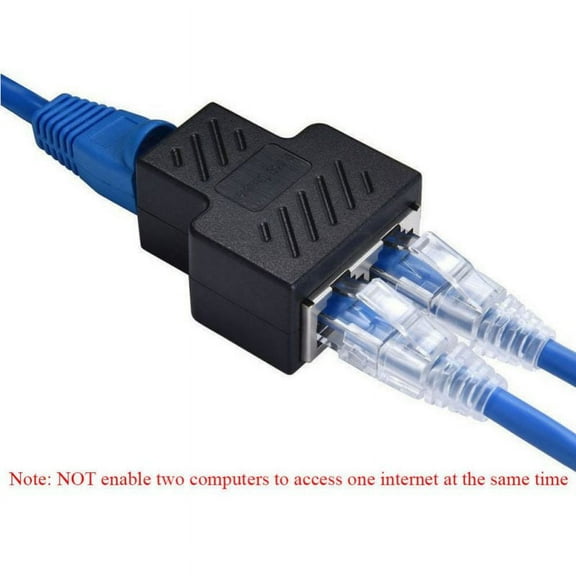 RJ45 Ethernet Splitter, RJ45 Splitter Adapter 1 to 2 Dual Female Port 8P8C Extender Plug LAN Network Socket Connector for Cat5/Cat5e/Cat6/Cat7 Coupler with Shield [Anti-Signal Interference]